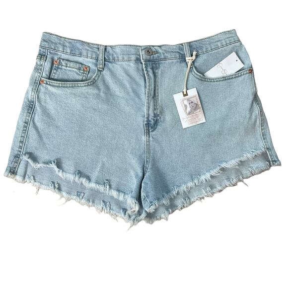 Jessica Simpson NWT Infinite High Waist Short in Skylark Size 32 Cutoff Fringe - Picture 4 of 15